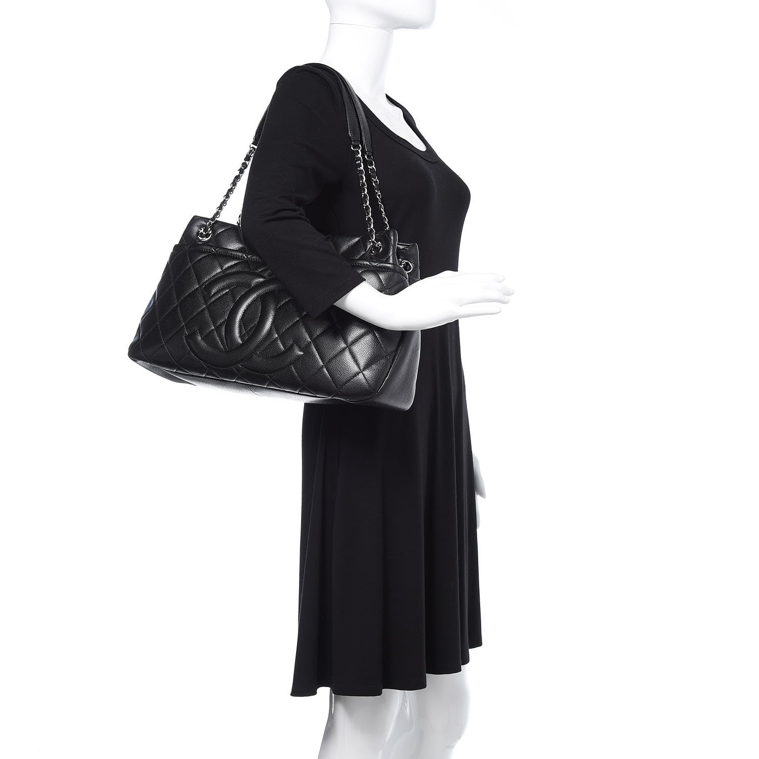 Chanel Caviar Quilted CC Timeless Soft Tote Black 2 of 13