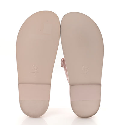 Chanel Shiny Calfskin Crystal Quilted Velcro Dad CC Slide Sandals 39 Light Pink 6 of 9