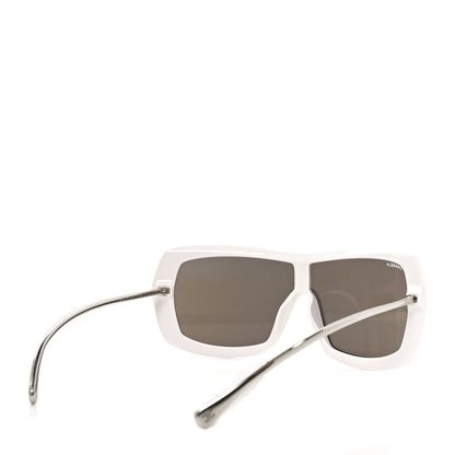 Chanel Acetate Metal Shield Sunglasses 71336A White 4 of 7