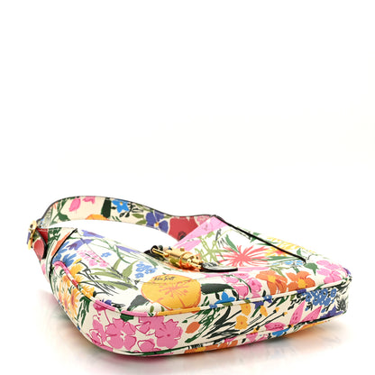 Gucci X KEN SCOTT New Shangai Calfskin Jardin D'Avril Floral Print Small Jackie 1961 Hobo Ivory Pink 4 of 11