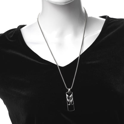 John Hardy Sterling Silver Black Onyx Asli Dog Tag Pendant Necklace 2 of 6