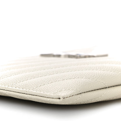 Saint Laurent Grain De Poudre Chevron Monogram Bill Pouch Crema Soft 9 of 11