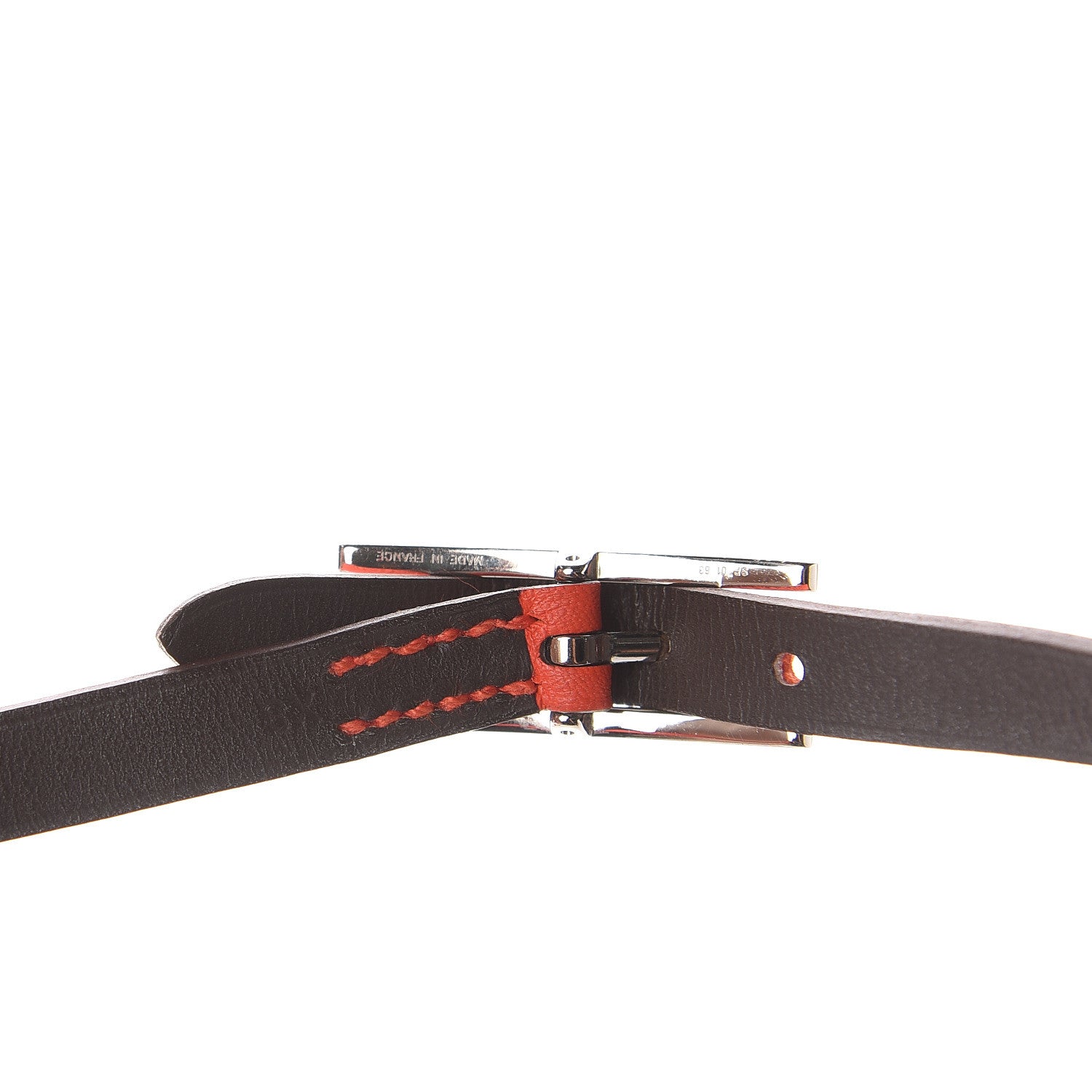 Hermes Swift Chamonix Behapi Double Tour Reversible Bracelet XS Capucine Chocolate 3 of 3