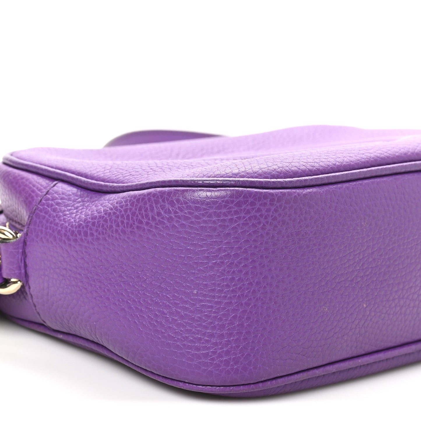 Pebbled Calfskin Small Soho Disco Bag Shine Purple