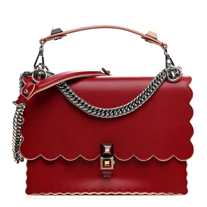 Fendi Vitello Liberty Scalloped Studded Kan I Shoulder Bag Fragola 1 of 14