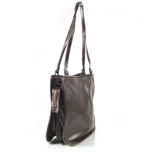 Vintage Leather Shoulder Bag Brown