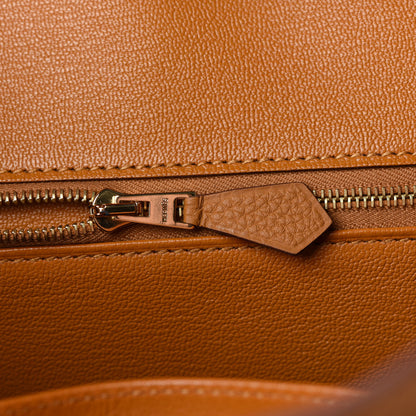 Hermes Togo Shiny Niloticus Crocodile Birkin Touch 30 Caramel Tabac Camel 18 of 34
