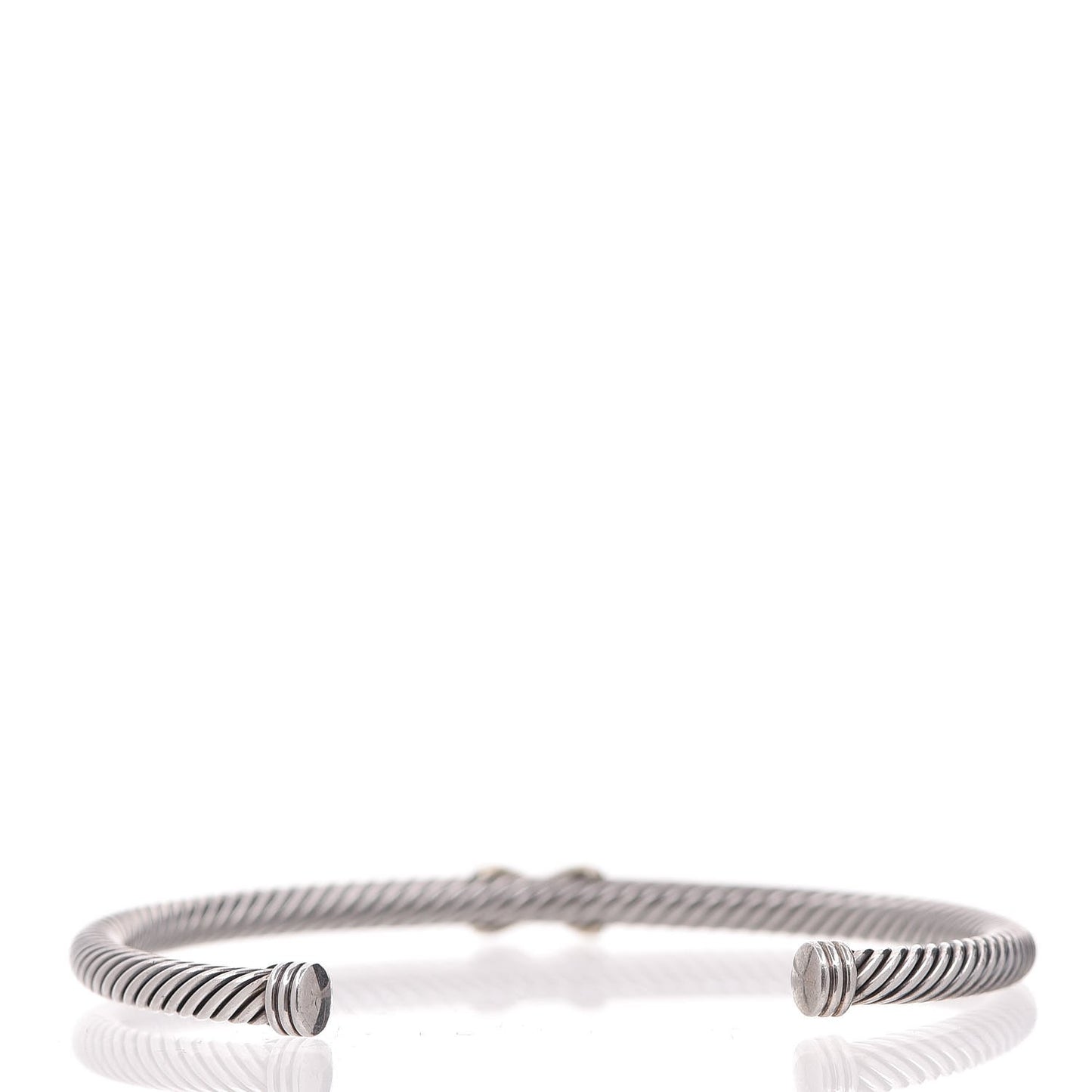 Sterling Silver 18K Yellow Gold 4mm X Station Cable Bracelet