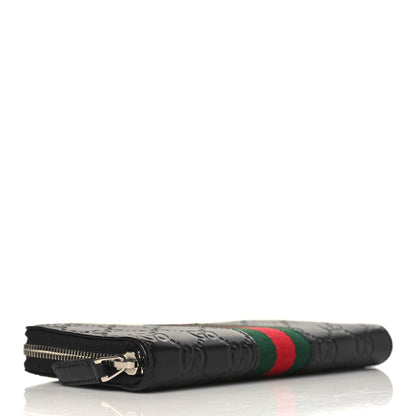 Gucci Guccissima Web Zip Around Wallet Black 4 of 7