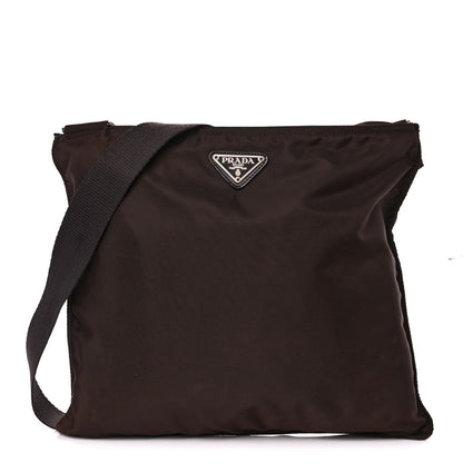 Prada Nylon Flat Messenger Bag Brown 1 of 15