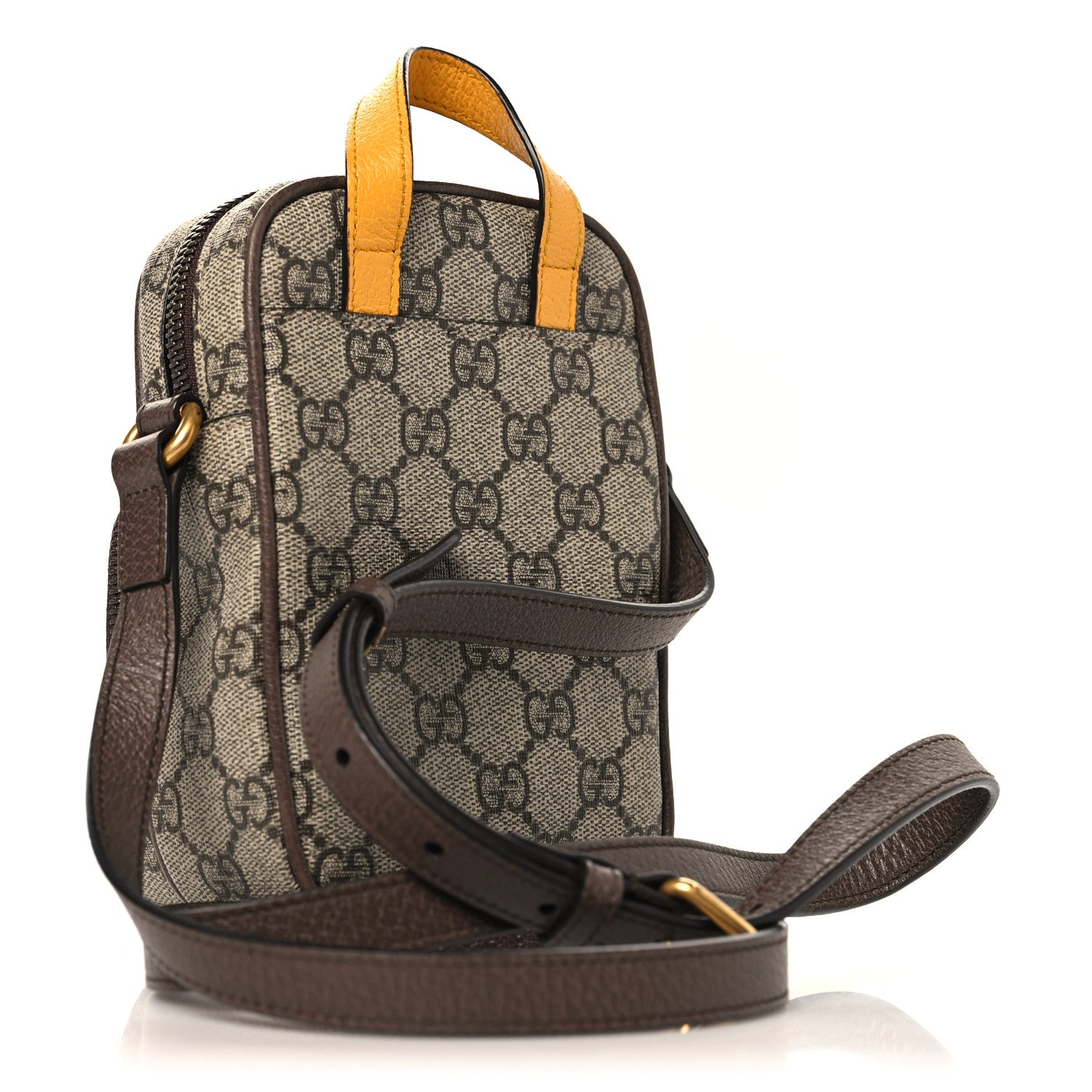 Gucci GG Supreme Monogram Mini Neo Vintage Double Zip Messenger Bag Beige New Acero Crop 3 of 10