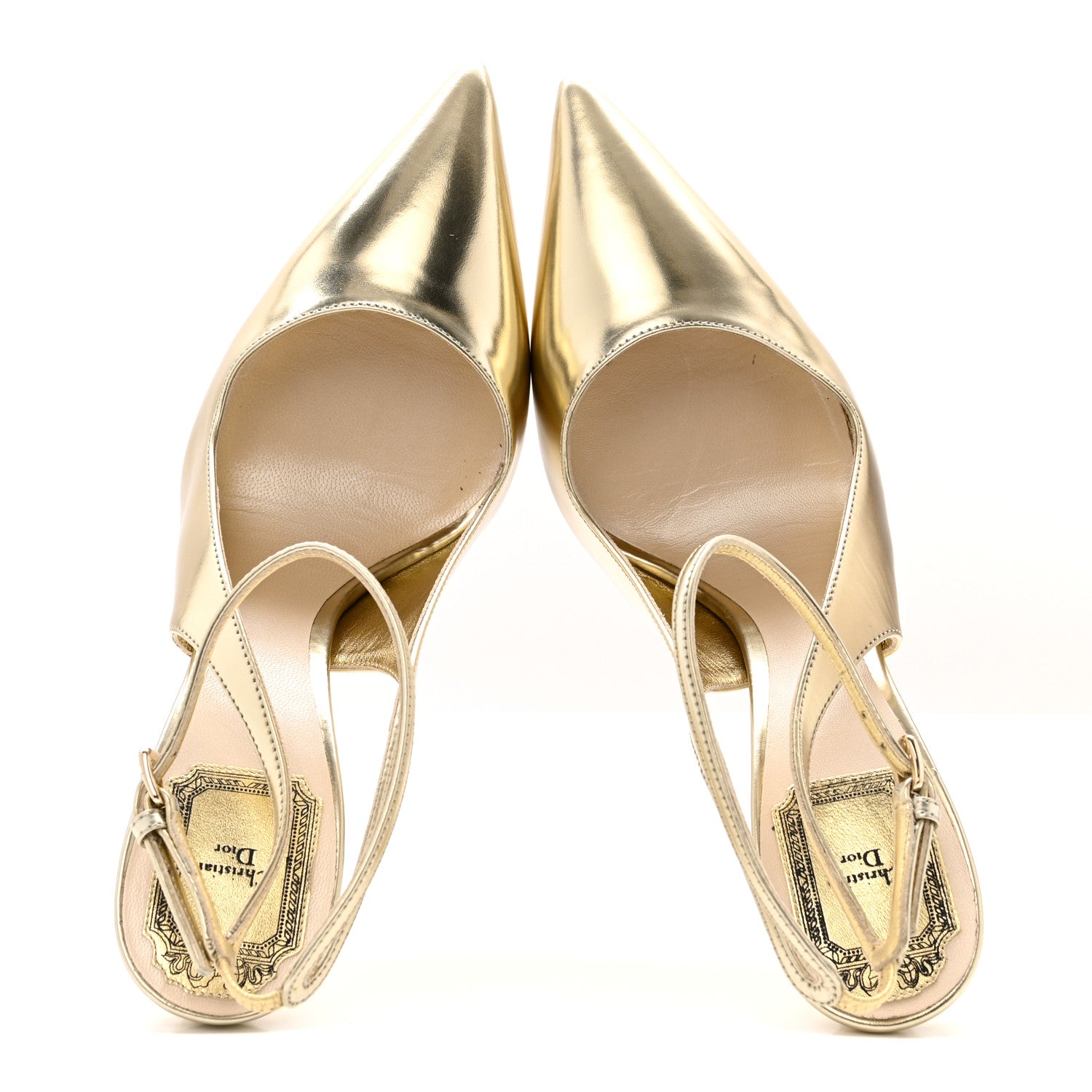 Christian Dior Metallic Songe 100mm Pumps 37 Or 2 of 12