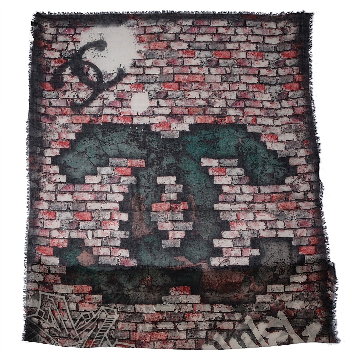 Cashmere CC Street Art Stole Red Black