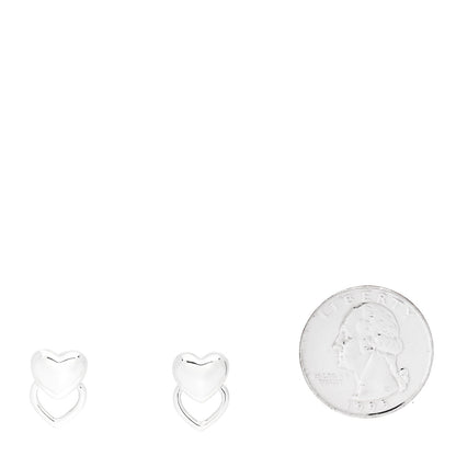 Tiffany Sterling Silver Double Heart Earrings 2 of 4