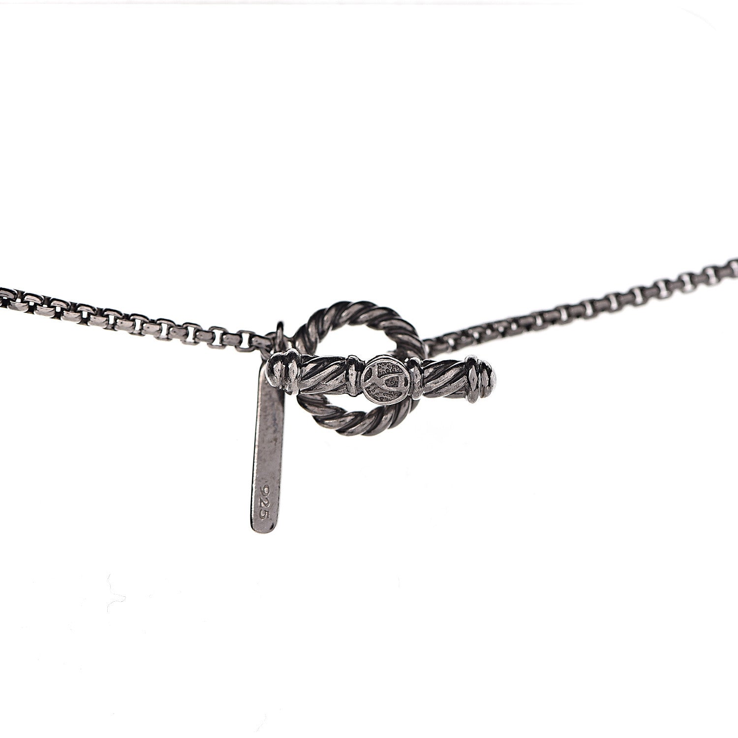 David Yurman Sterling Silver Black Onyx Hematite Elements Chain Necklace 5 of 6