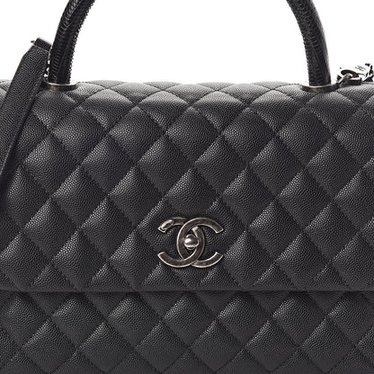 Chanel Caviar Lizard Quilted Small Coco Handle Flap Black 8 of 10
