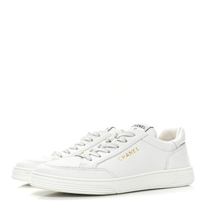 Chanel Calfskin Womens CC Logo Sneakers 39 White 3 of 8