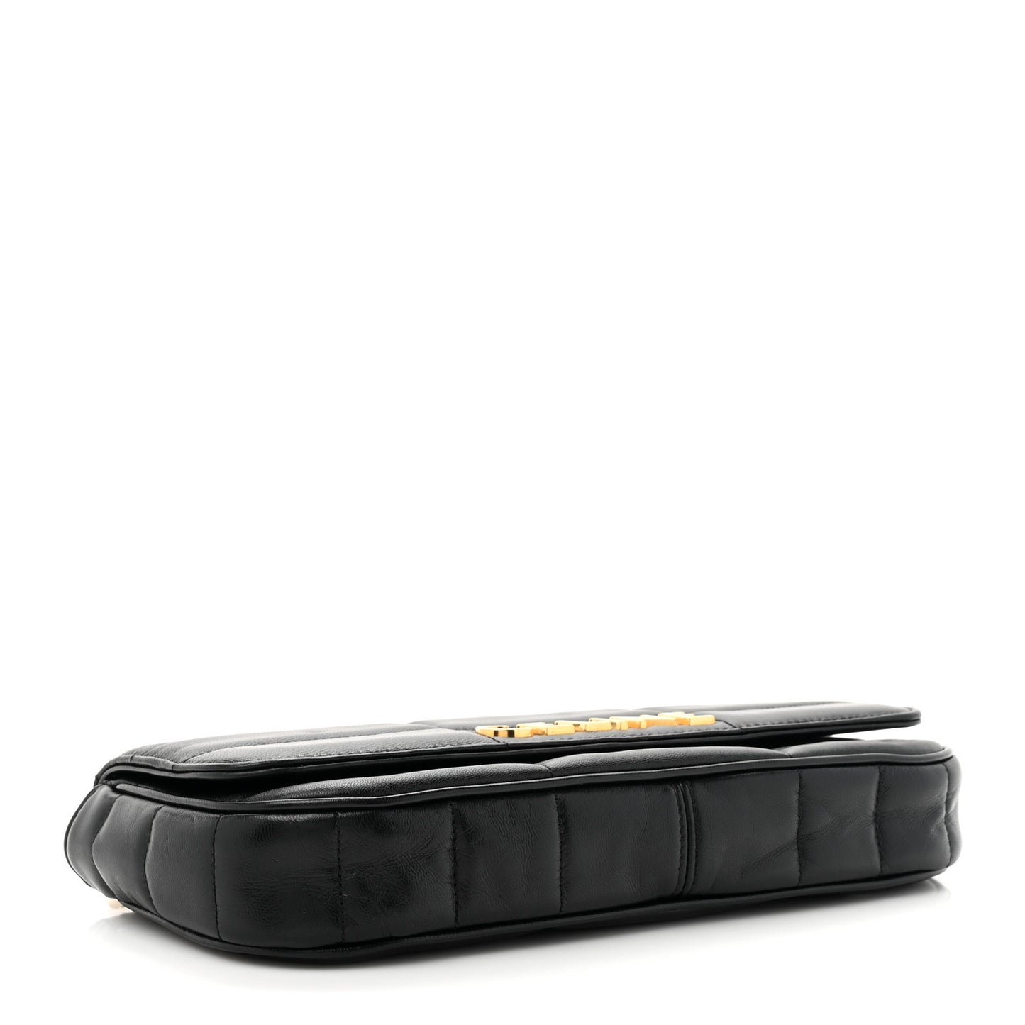 Goatskin Matelasse Chain Shoulder Bag Black