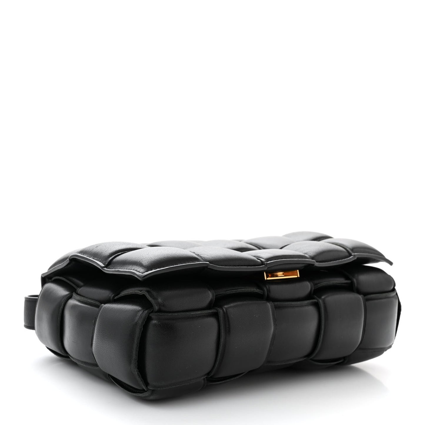 Nappa Maxi Intreccio Padded Cassette Crossbody Bag Black