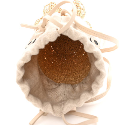 Loewe Raffia Canvas Sequin Paula's Ibiza Fish Pouch Natural Ivory 5 of 13
