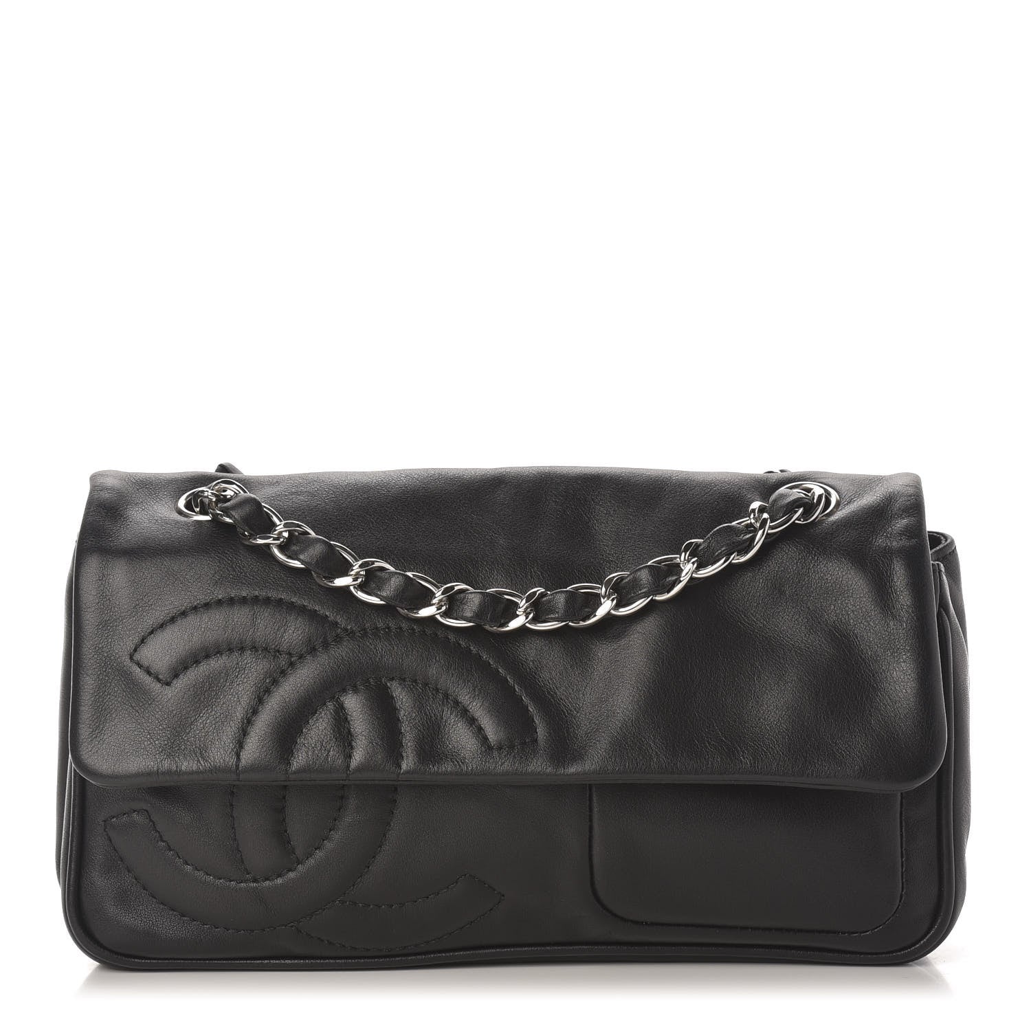Chanel Calfskin Diagonal Ligne Medium Flap Black 1 of 12
