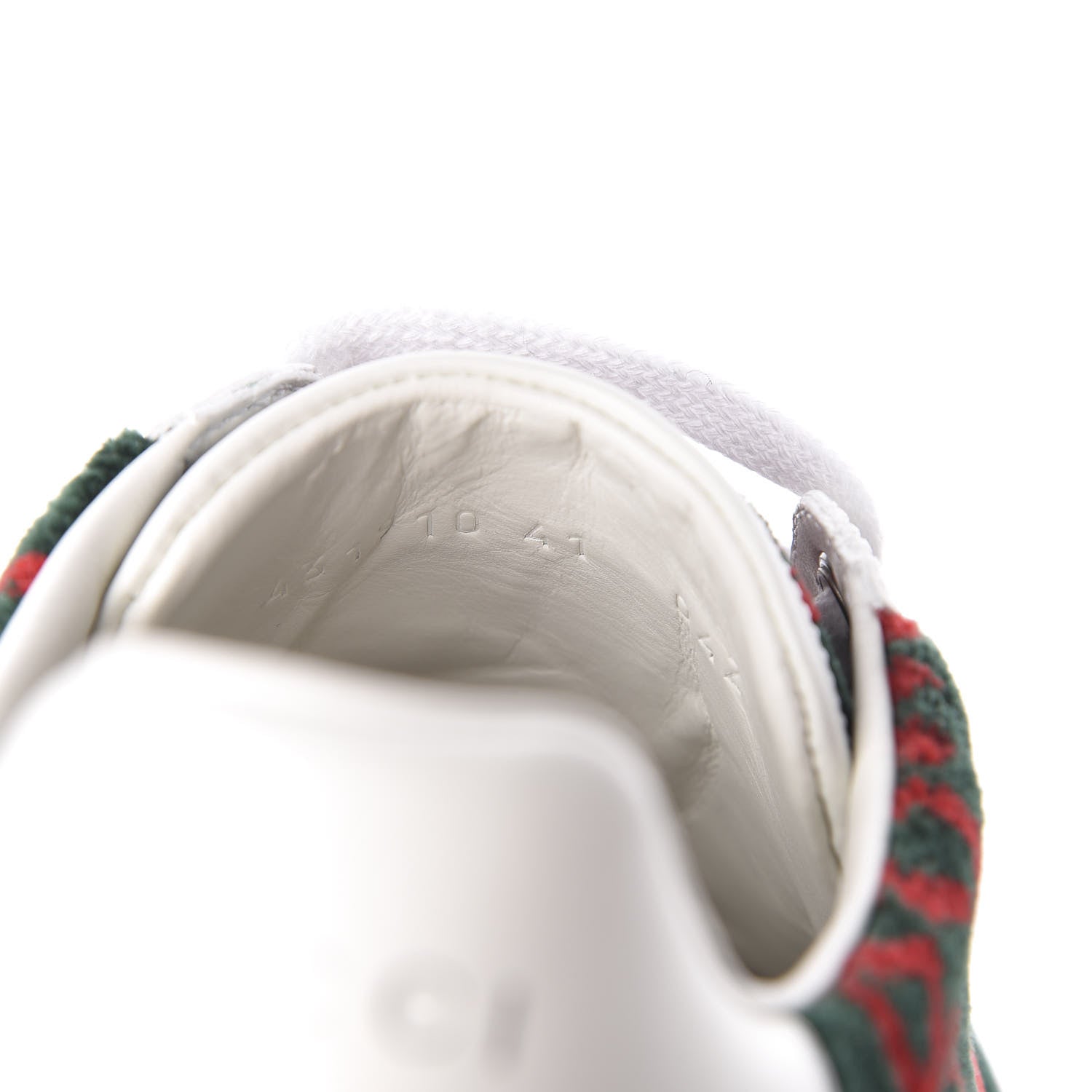 Gucci Terry Cloth GG Monogram Web Womens Ace Sneakers 41 Green Red 10 of 10
