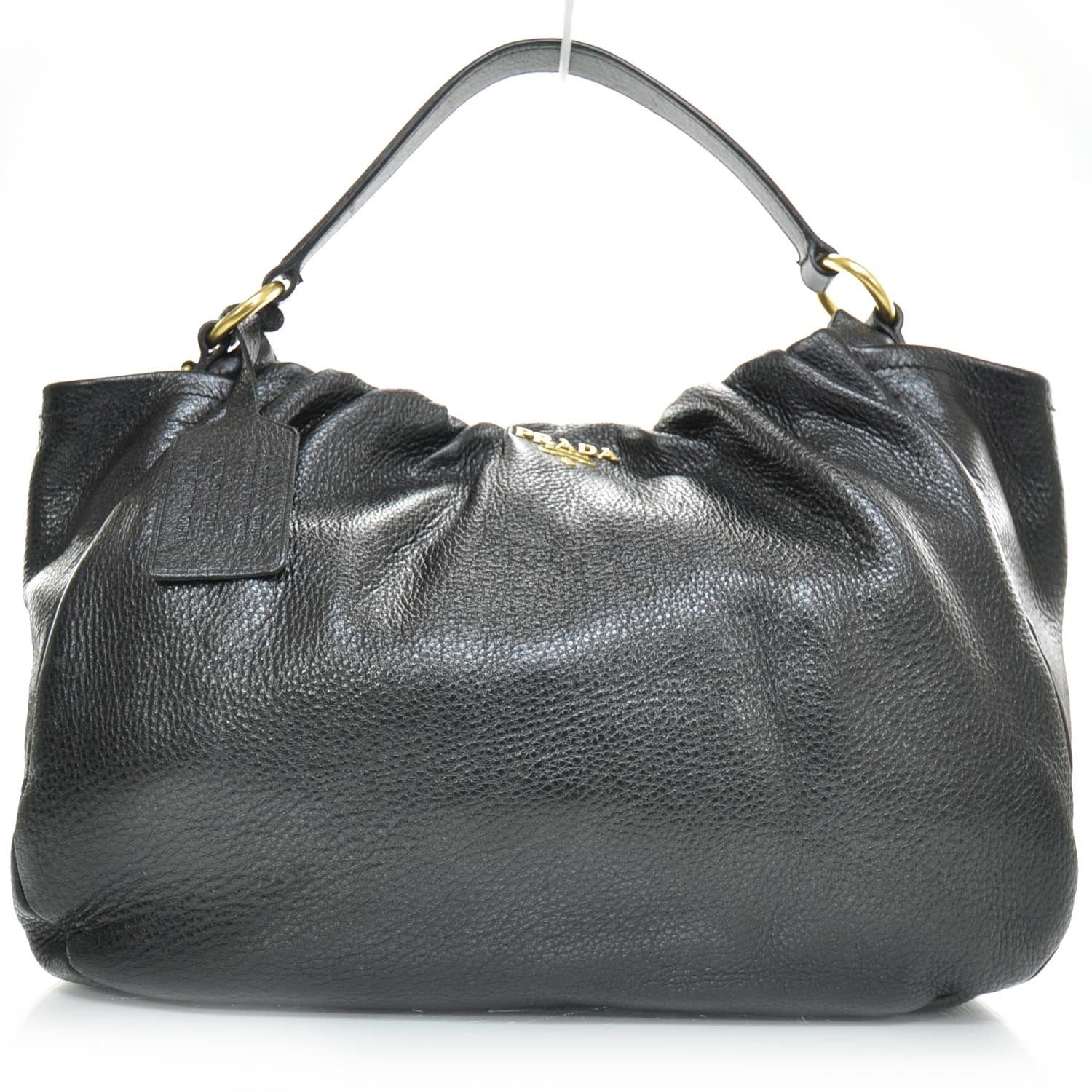 Prada Deerskin Shoulder Bag Black 6 of 11