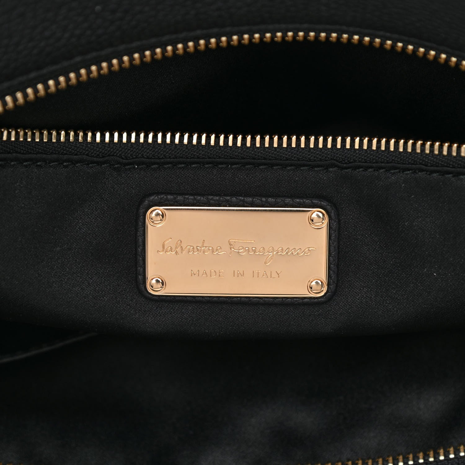 Salvatore Ferragamo Grained Calfskin Bitter Pocket Tote Black 13 of 20