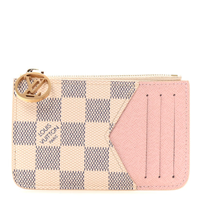 Louis Vuitton Damier Azur Zipped Romy Card Holder  Rose Ballerine 1 of 7