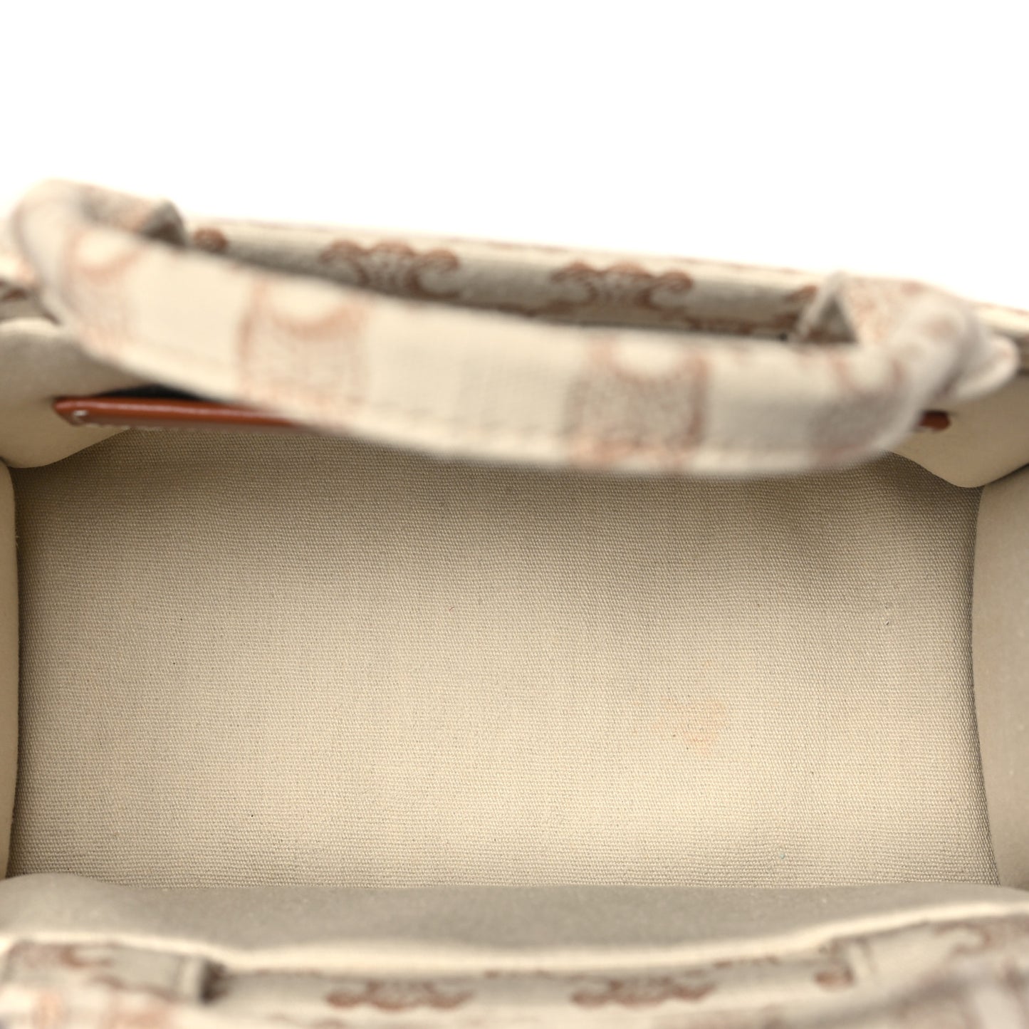 Canvas Calfskin Triomphe Print Small Cabas Thais White