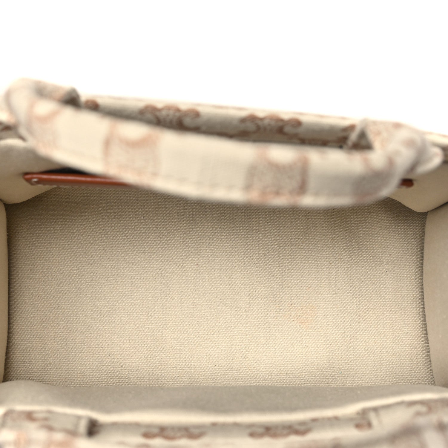 Celine Canvas Calfskin Triomphe Print Small Cabas Thais White 5 of 9