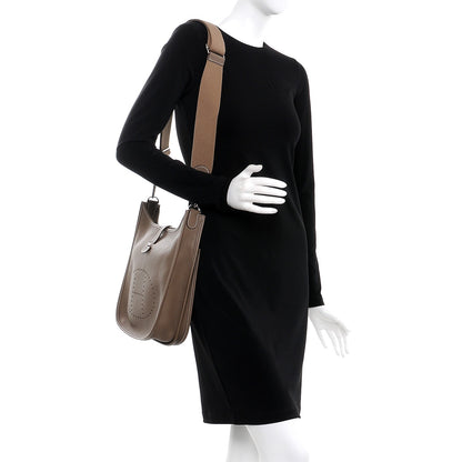 Hermes Taurillon Clemence Evelyne III PM Etoupe 2 of 9