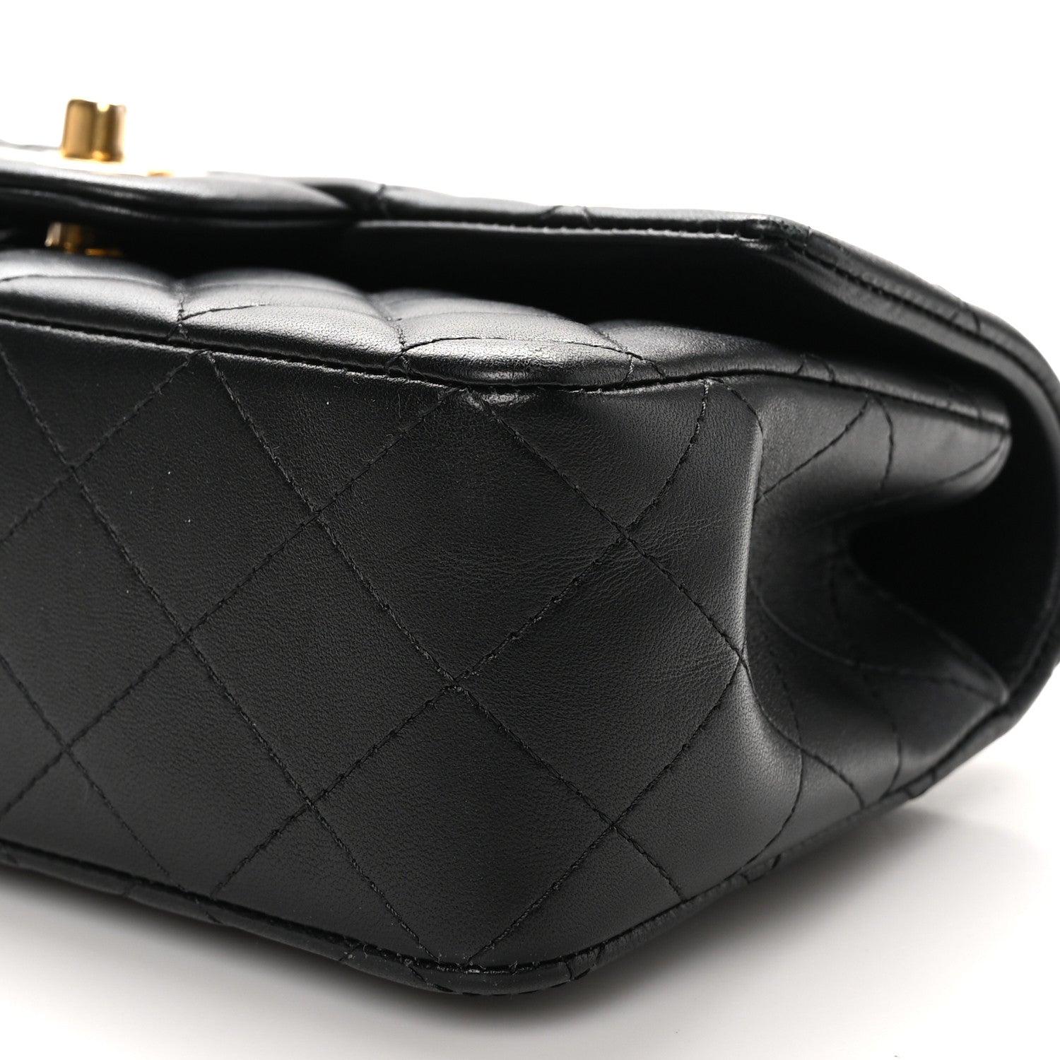 Chanel Lambskin Quilted Mini Top Handle Rectangular Flap Black 9 of 10