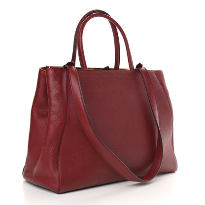 Fendi Vitello Elite Regular 2Jours Tote Rosso Scuro Ciliegia 2 of 9