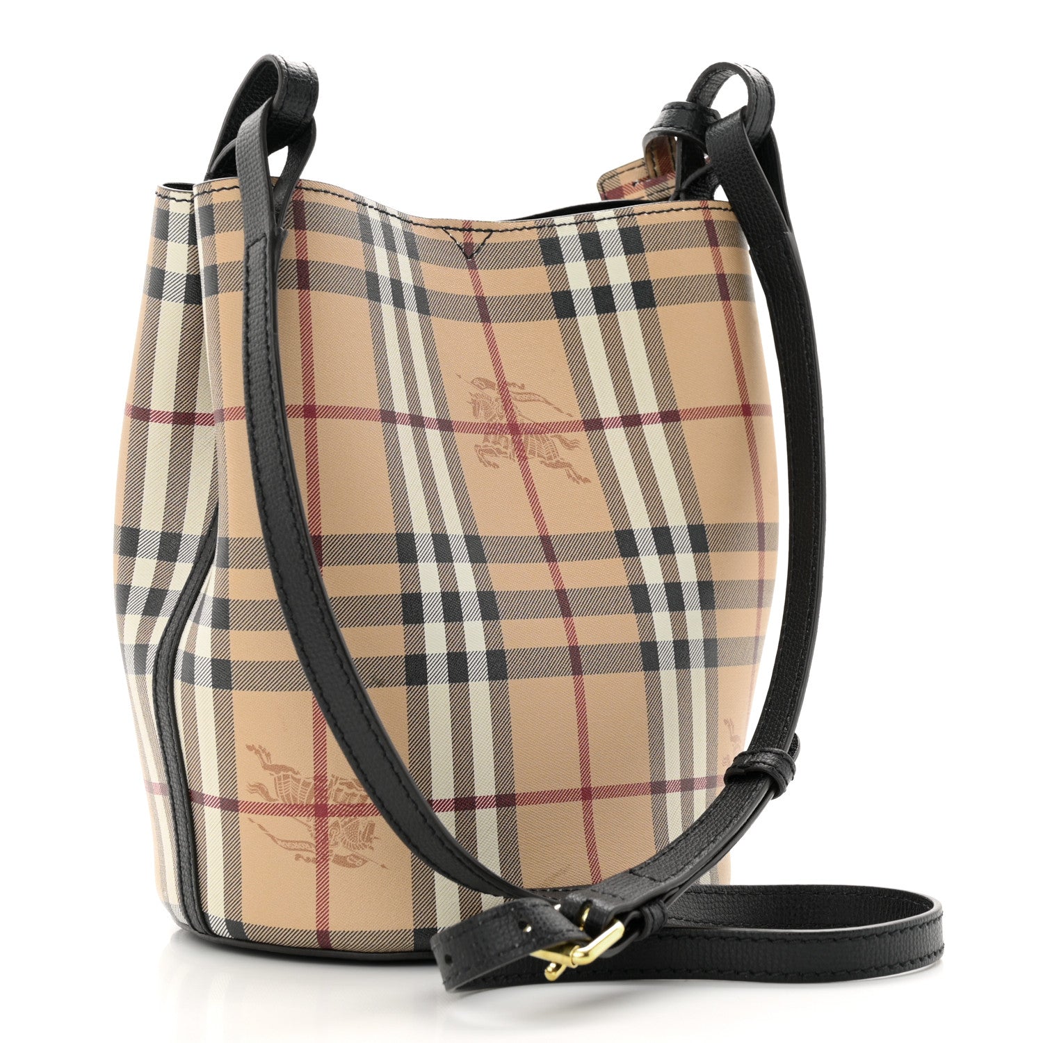 Burberry Haymarket Check Colours Small Lorne Bucket Crossbody Black 3 of 15