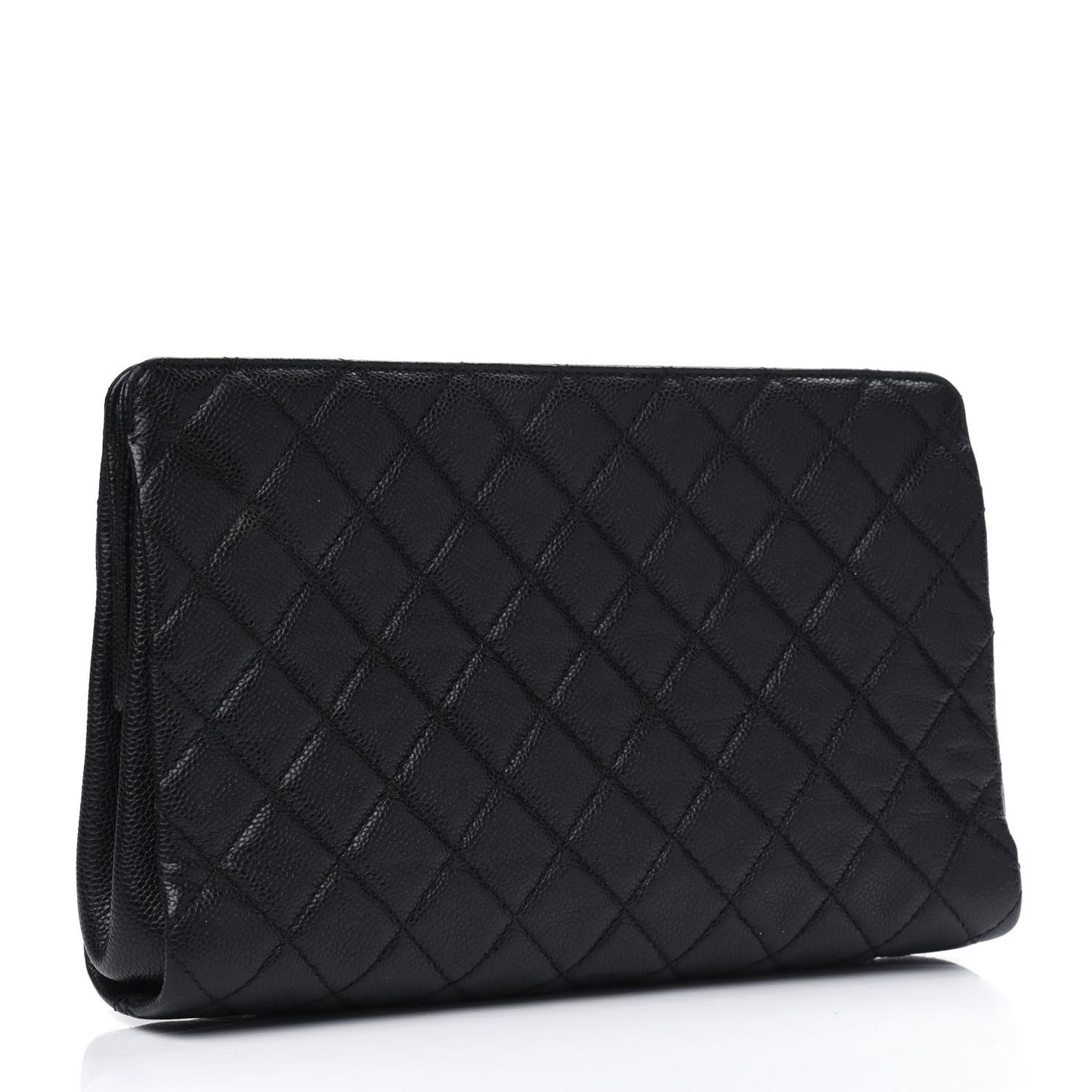 Caviar Quilted CC Large Clutch Black
