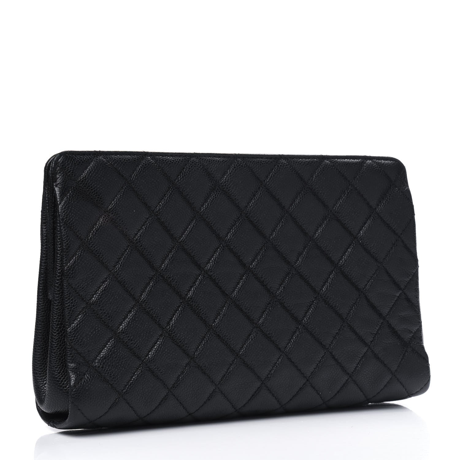 Chanel Caviar Quilted CC Large Clutch Black 2 of 5