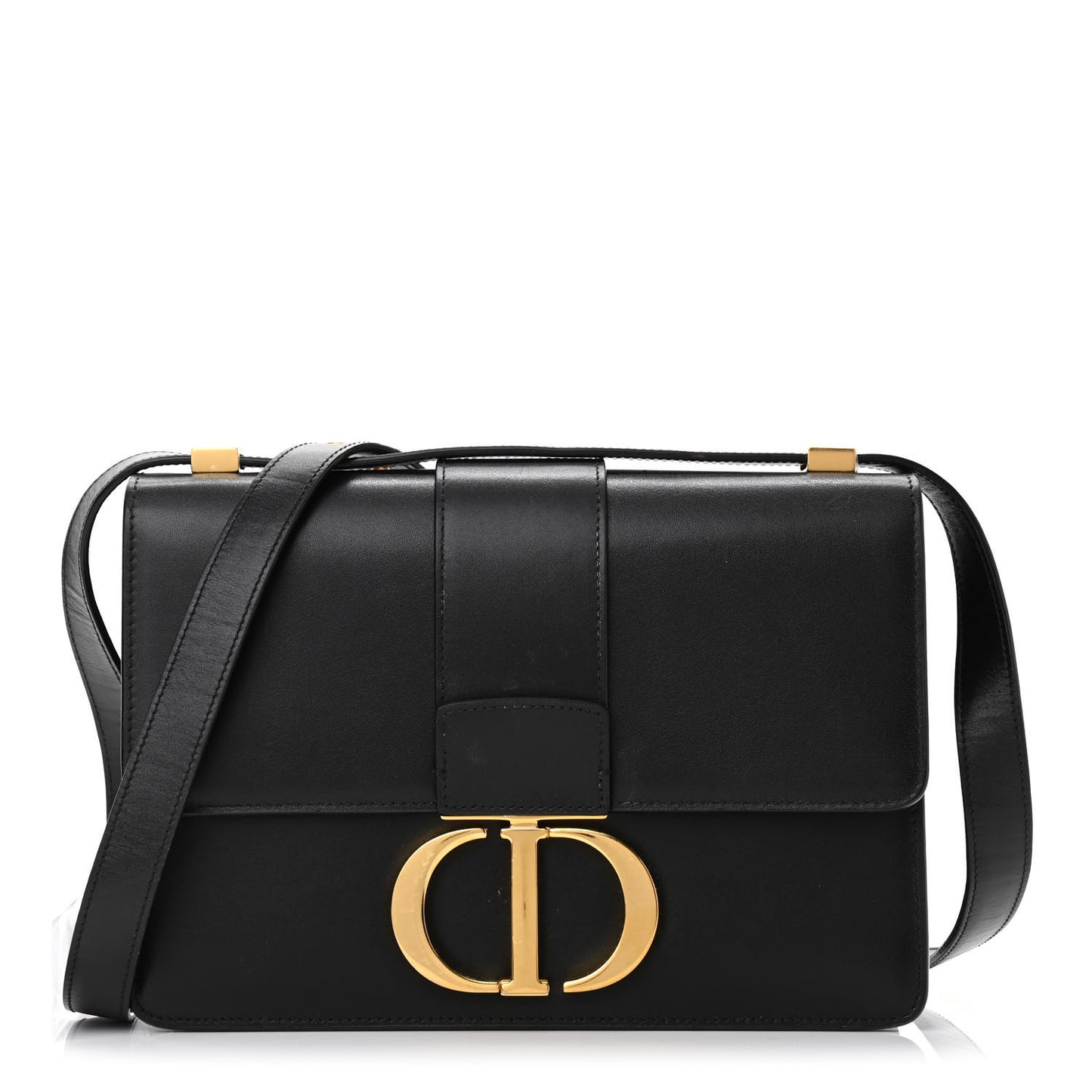 Smooth Calfskin 30 Montaigne Flap Bag Black