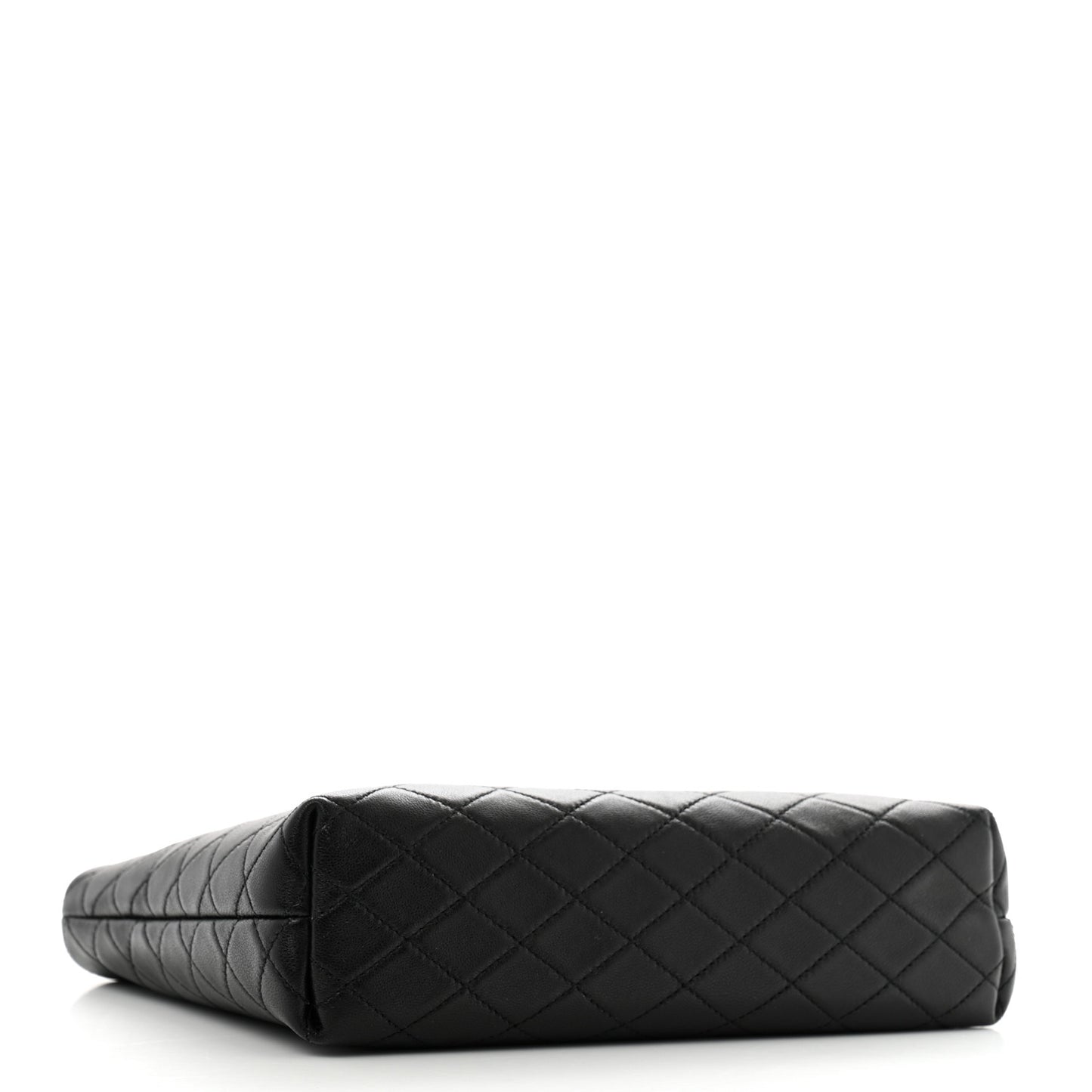 Lambskin Quilted Gaby Cosmetic Pouch Black