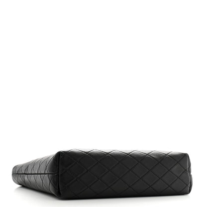 Saint Laurent Lambskin Quilted Gaby Cosmetic Pouch Black 3 of 7
