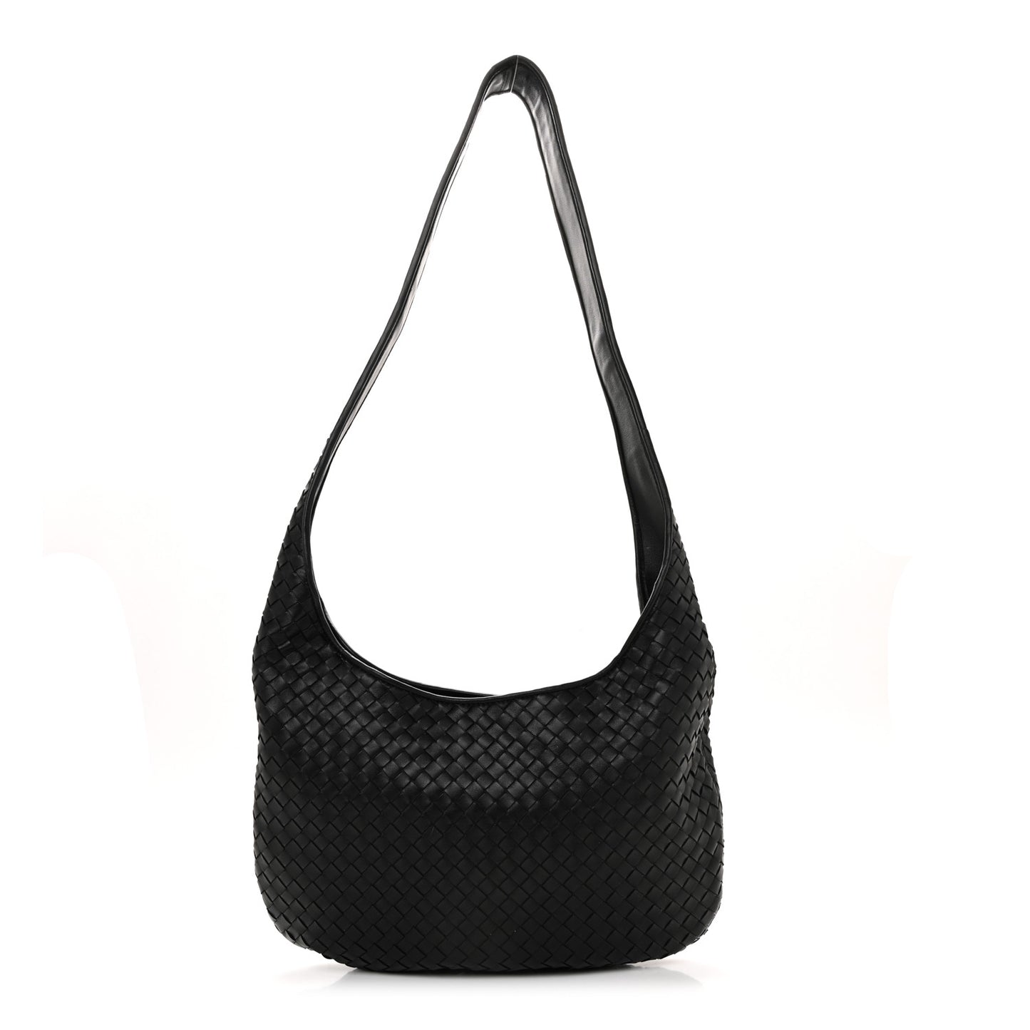 Nappa Intrecciato Medium Veneto Crossbody Bag Black