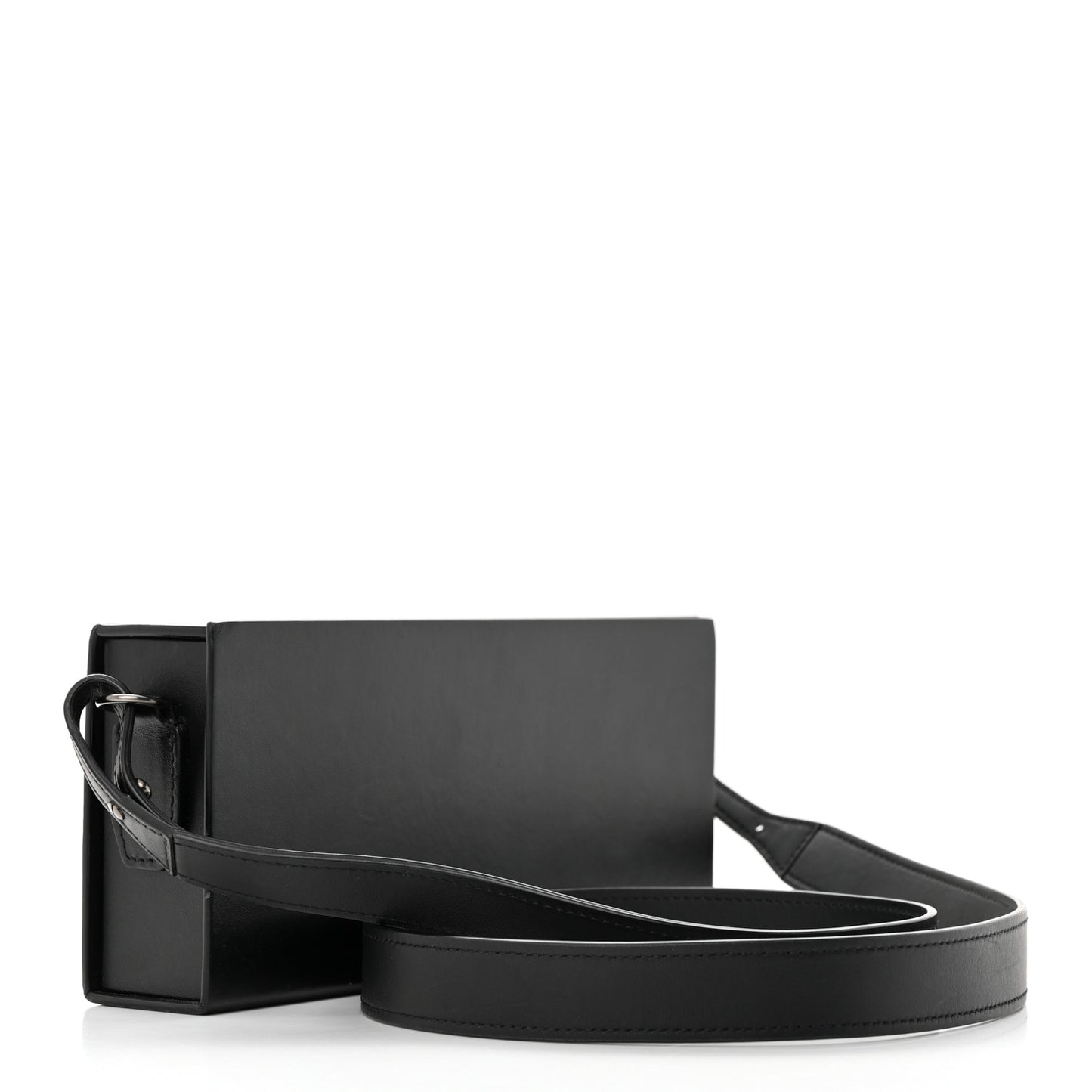Vitello Grace Light Logo Horizontal Box Crossbody Bag Black