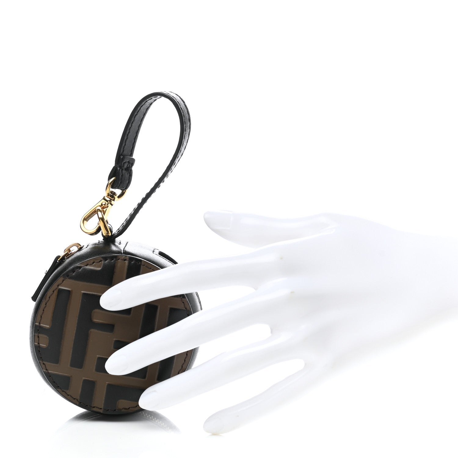 Fendi Calfskin FF 1974 Embossed Help Bag Maya Black 5 of 17