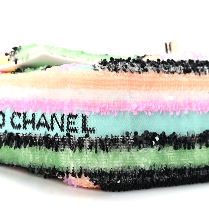 Chanel Sequin Logo Single Flap White Multicolor 8 of 10