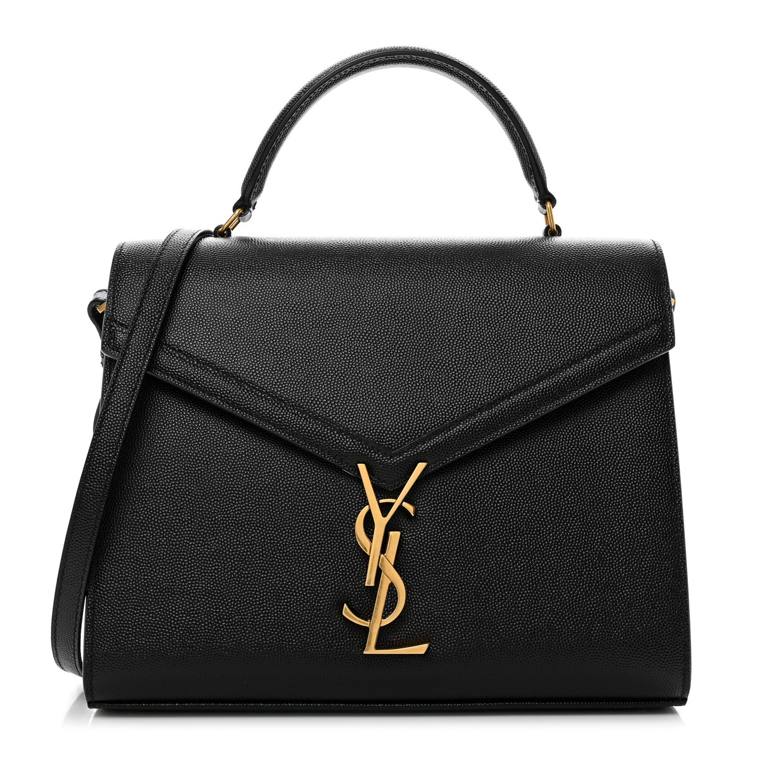 Saint Laurent Grain de Poudre Medium Classic Monogram Cassandra Top Handle Black Rouge Legion 1 of 10