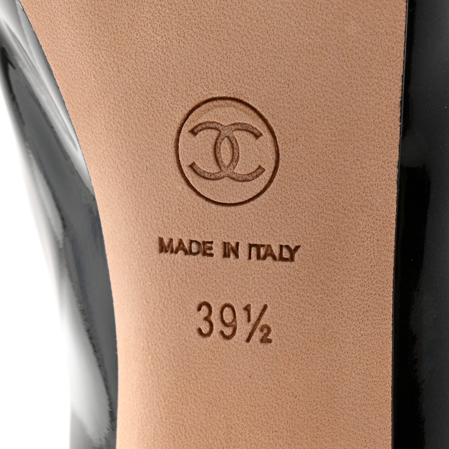 Patent Silver Cap Toe CC Pumps 39.5 Black