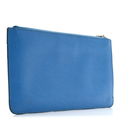 Fendi Vitello Elite Crystal Eye Monster Zip Pouch Royal Blue Papavero Multicolor 2 of 8