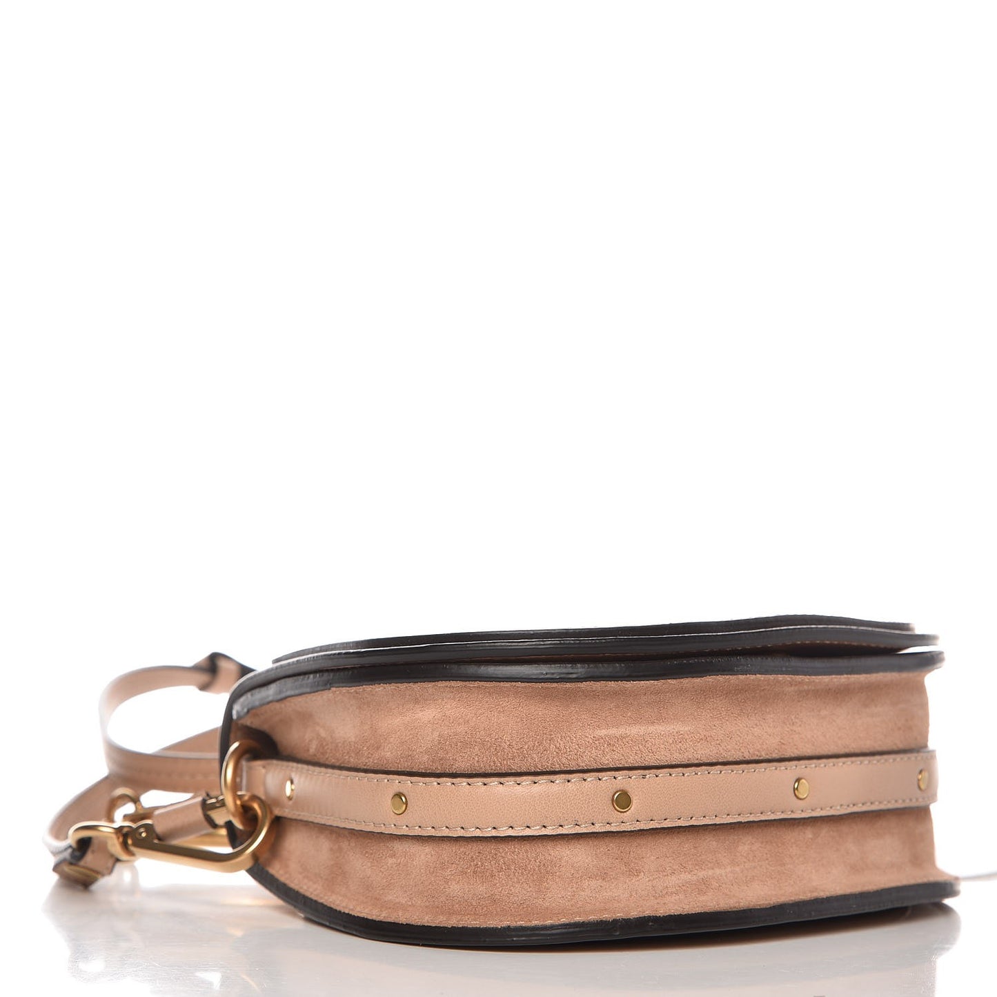 Calfskin Suede Small Nile Bracelet Bag Biscotti Beige