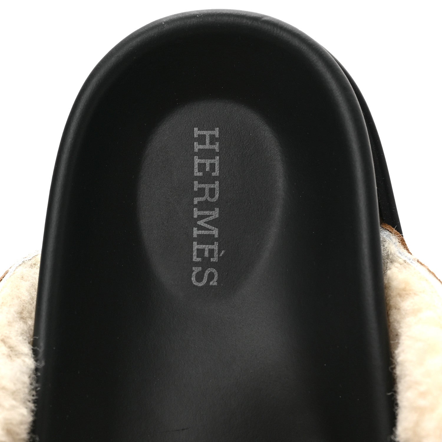 Hermes Suede Goatskin Shearling Go Mules 36.5 Brun Frume Ecru 7 of 8