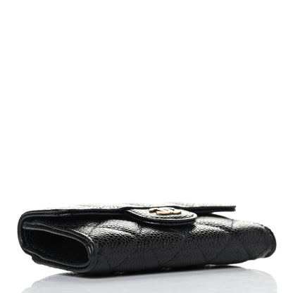 Chanel Caviar Quilted Flap Card Holder Wallet Black 3 of 4